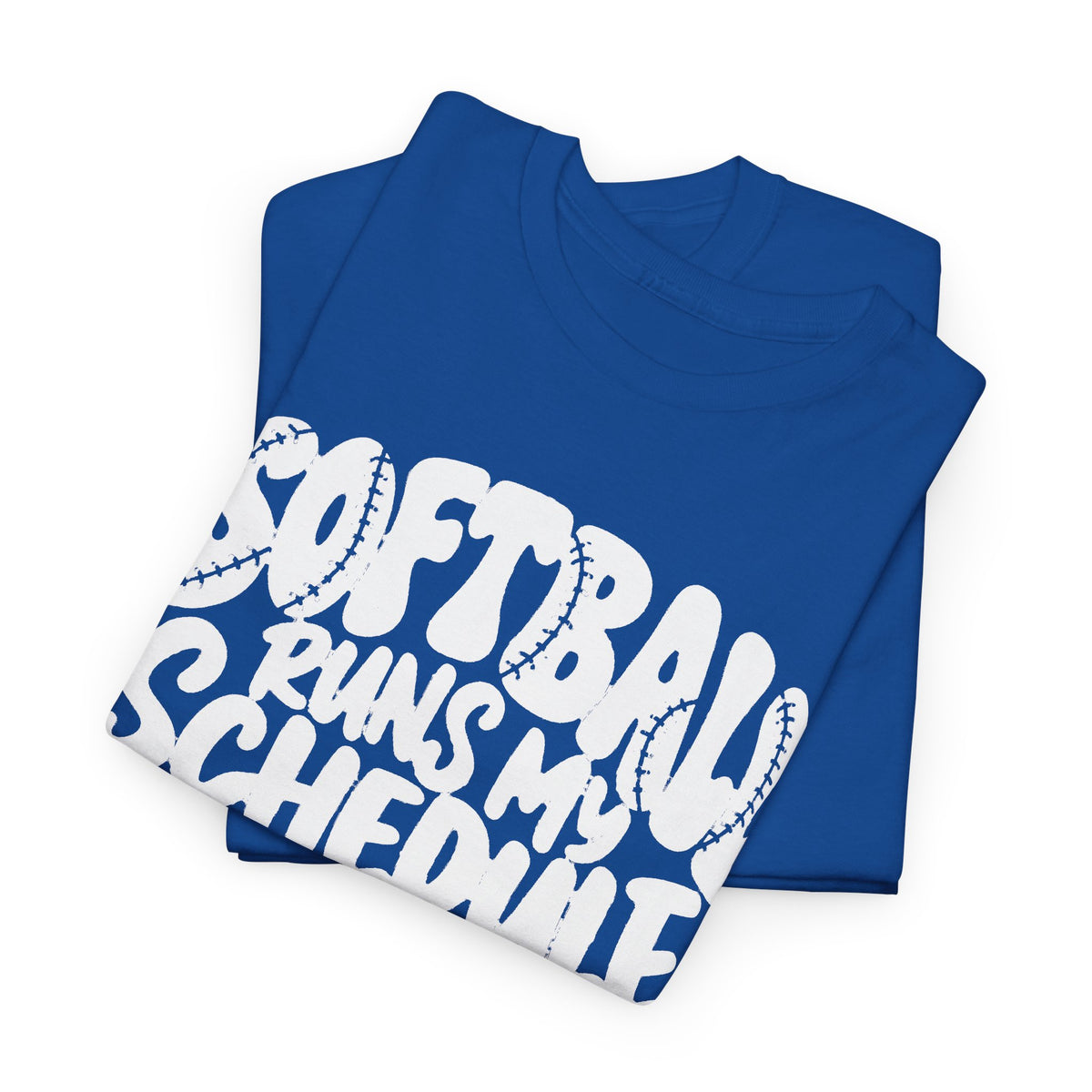 Softball Runs My Schedule T-Shirt — Women's & Girls Softball Mom/Dad Tee