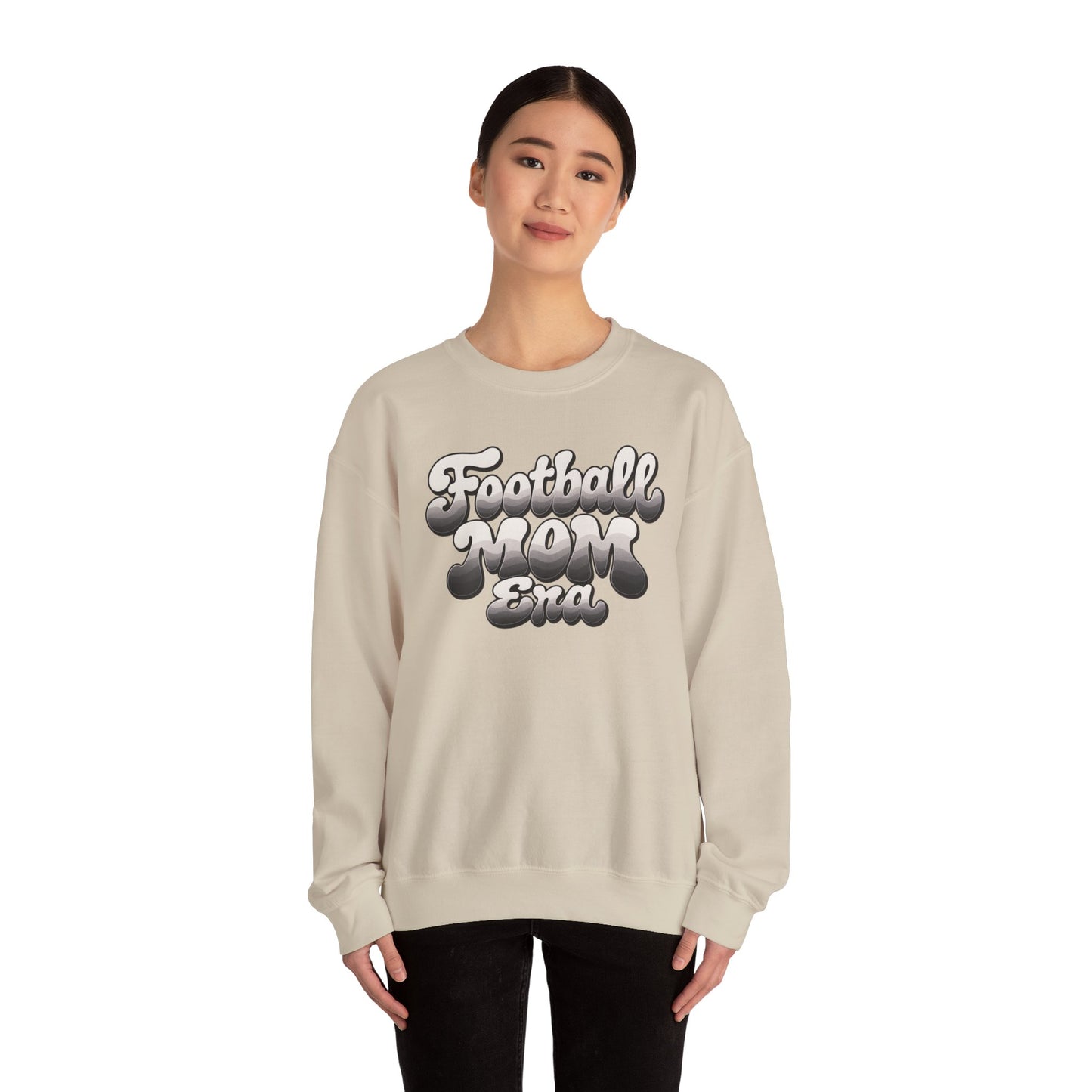 Football Mom Epic Crewneck Sweatshirt — Retro Bubble Letter Graphic
