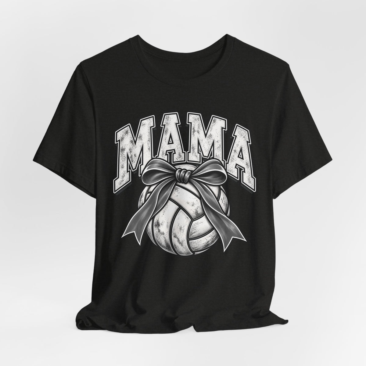 Volleyball Mama Tee — Mom Volleyball Shirt with Ribboned Ball Graphic