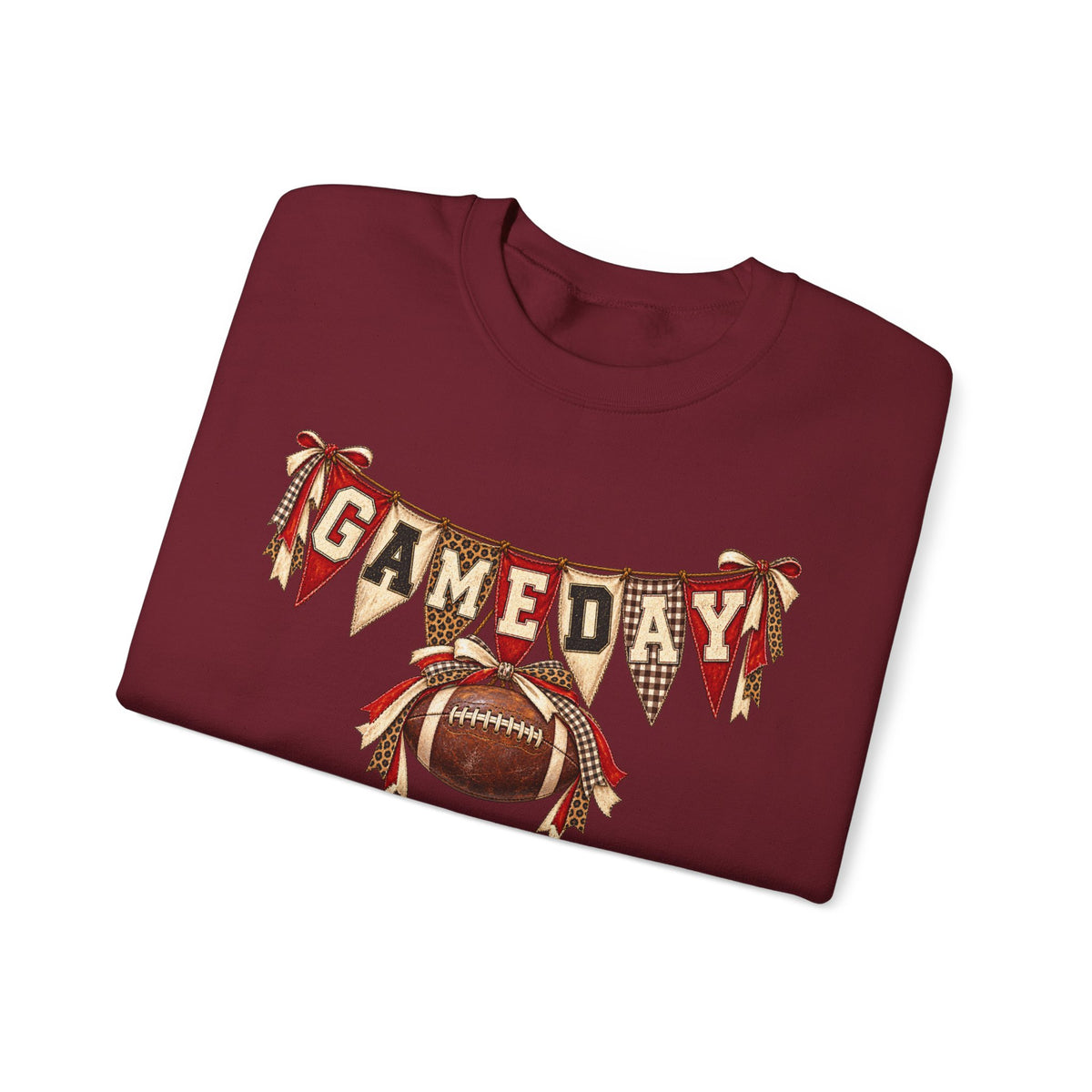 Gameday Football Crewneck Sweatshirt — Rustic Sports Banner Design