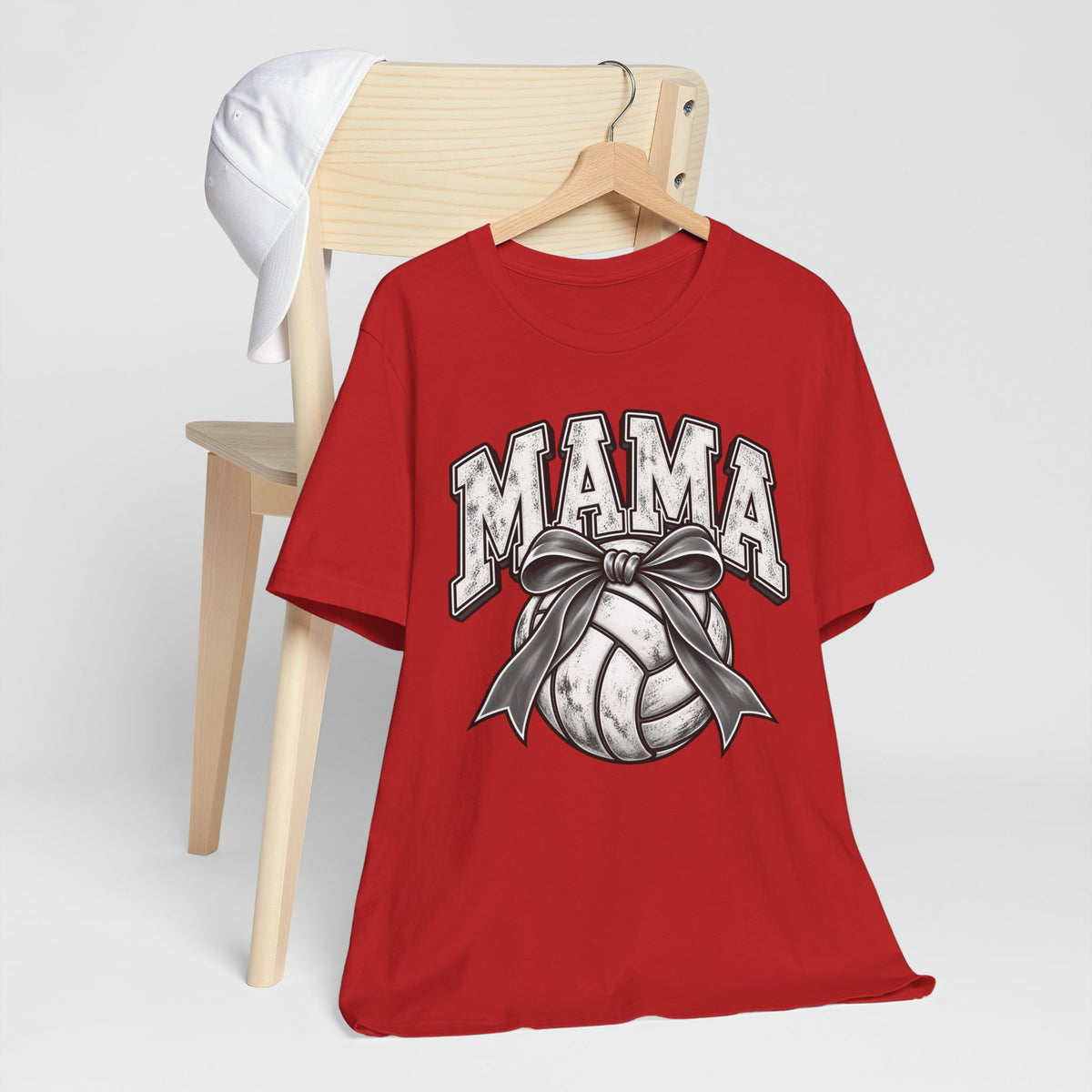 Volleyball Mama Tee — Mom Volleyball Shirt with Ribboned Ball Graphic