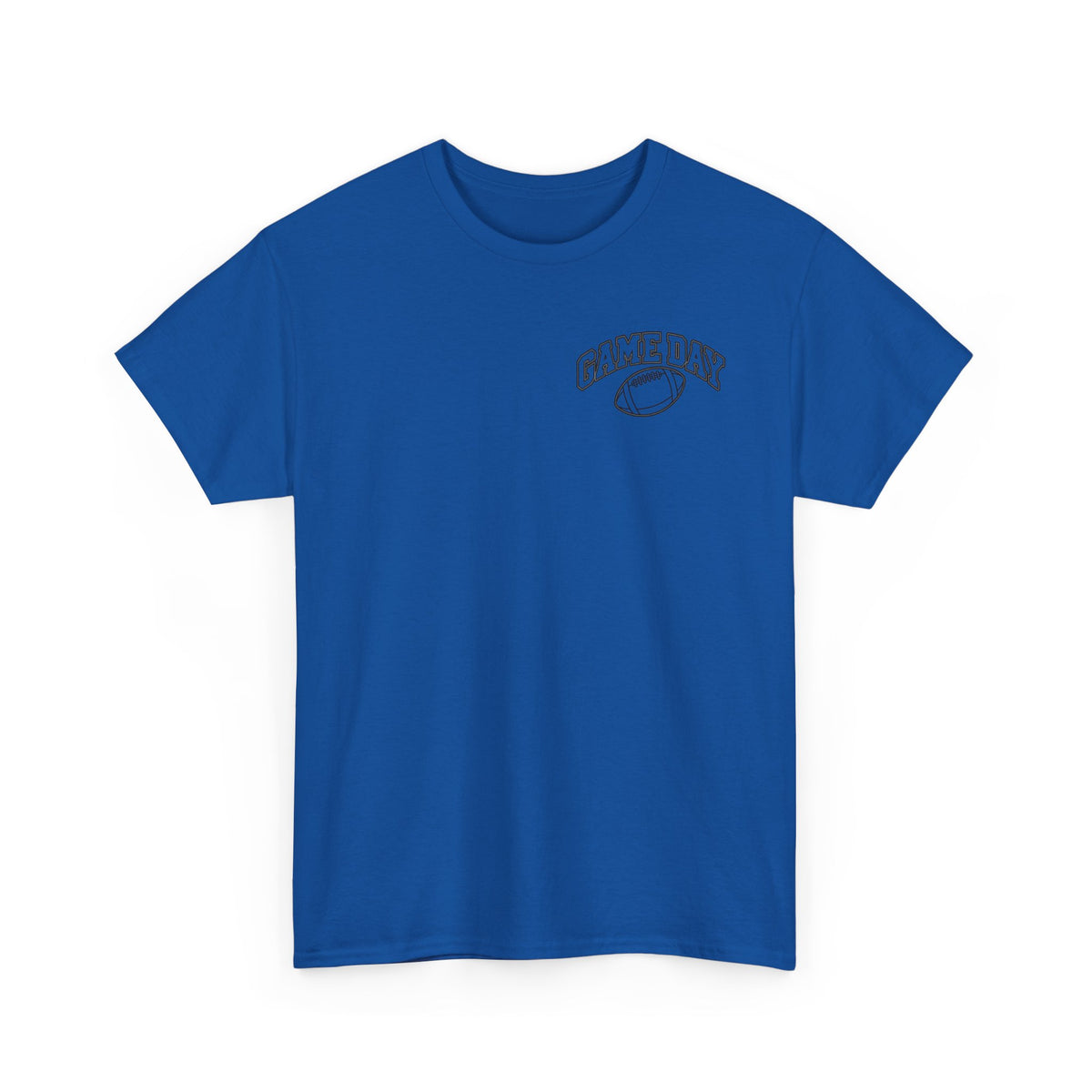 Game Day Football Tee — Minimal Chest Logo White T-Shirt
