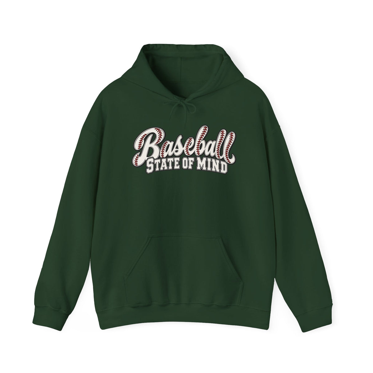 Baseball State of Mind Hoodie — Retro Script Baseball Pullover