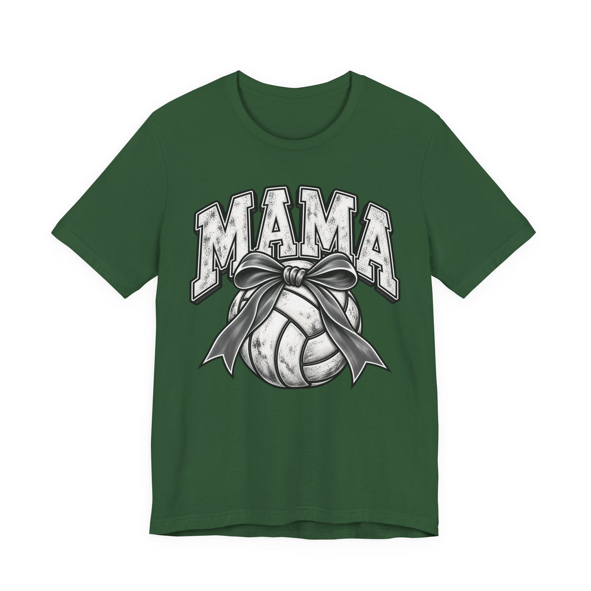 Volleyball Mama Tee — Mom Volleyball Shirt with Ribboned Ball Graphic