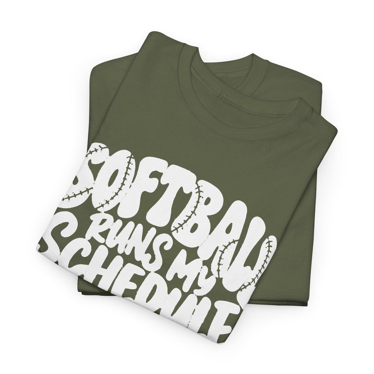Softball Runs My Schedule T-Shirt — Women's & Girls Softball Mom/Dad Tee
