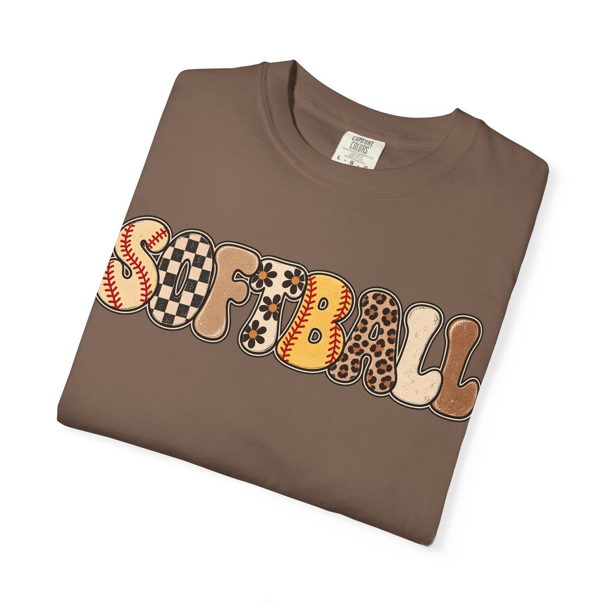 Softball Retro Graphic T-Shirt — Vintage Patterned Lettering
