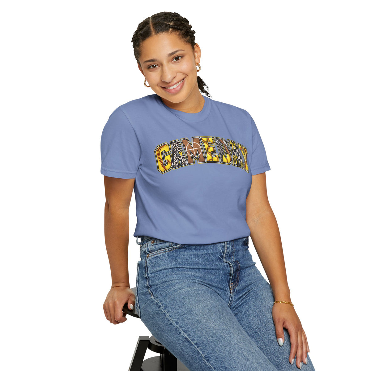 Softball Gameday Retro Patchwork T-Shirt