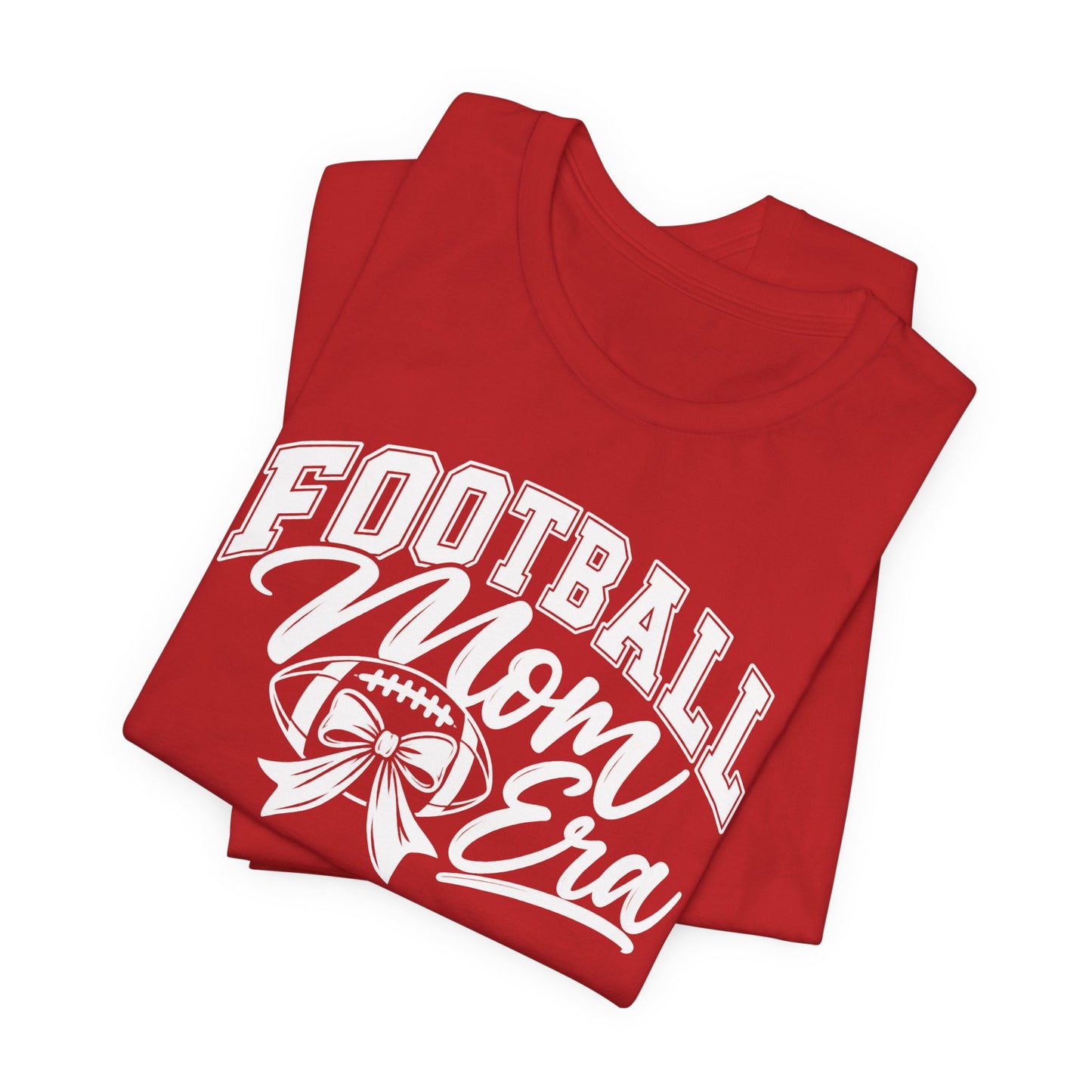 Football Mom Era T-Shirt – Cute Pink Game Day Tee with Football Ribbon
