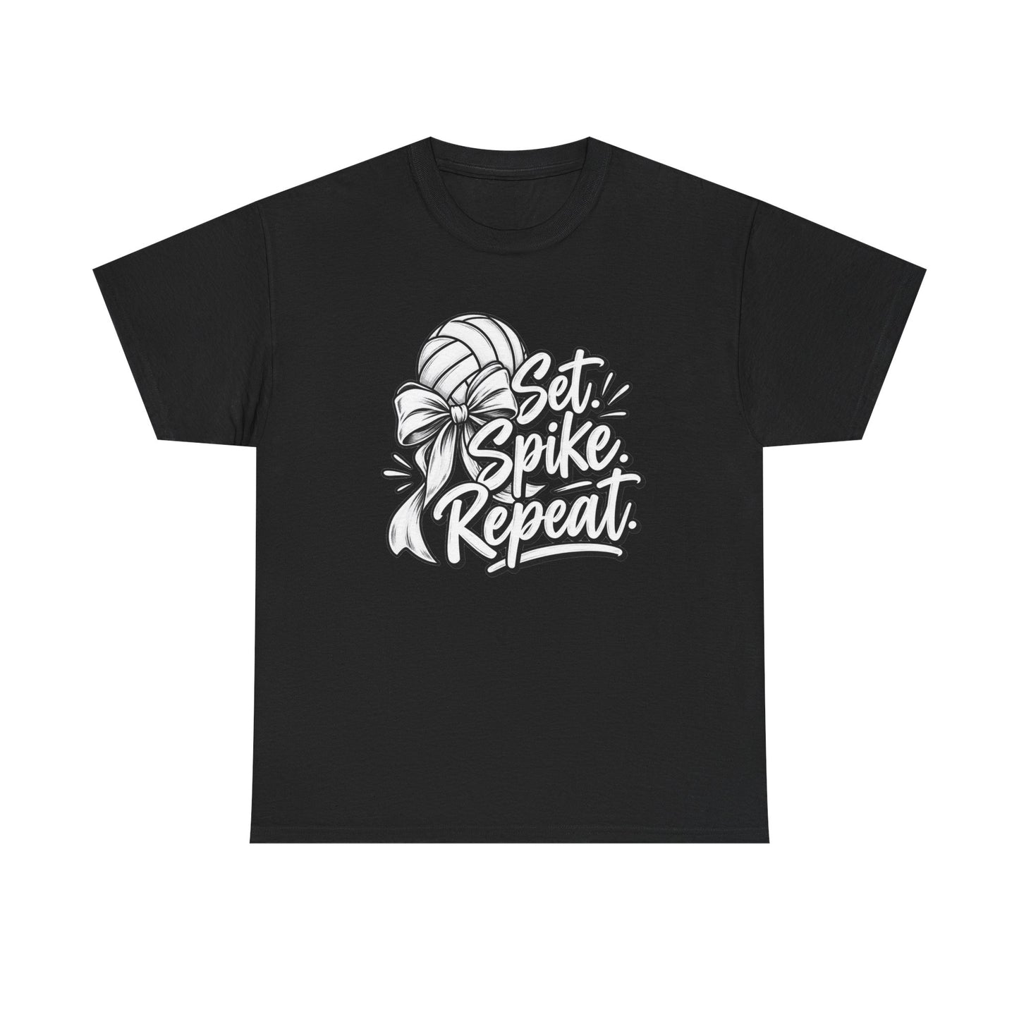 Volleyball Tee – “Set, Spike, Repeat” Graphic T-Shirt
