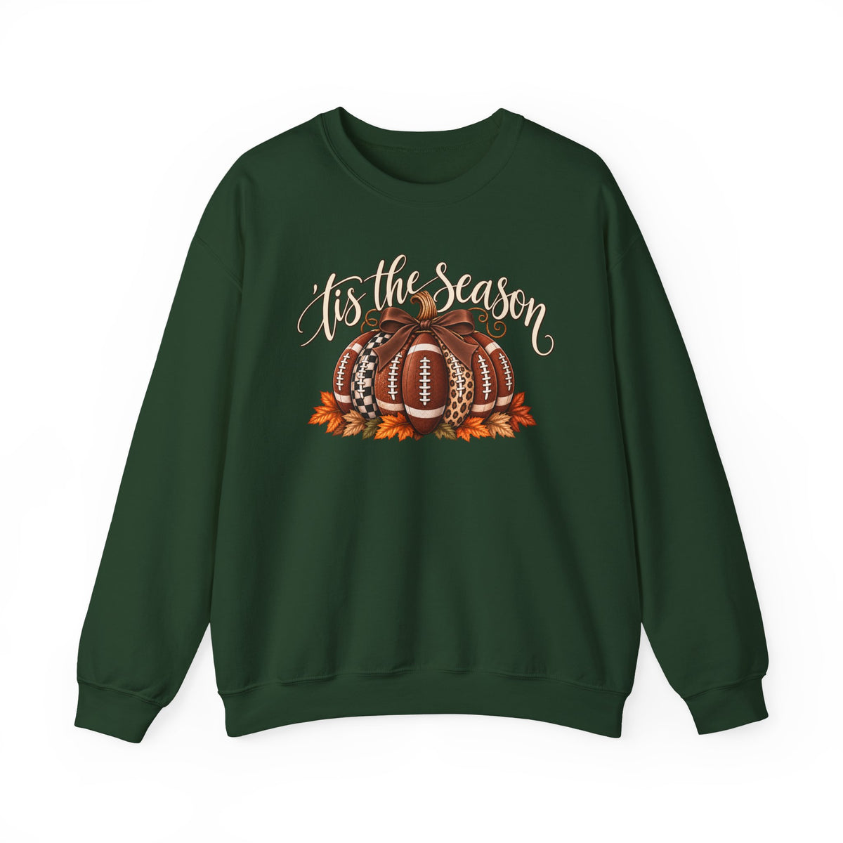'Tis the Season Football Pumpkins Crewneck Sweatshirt