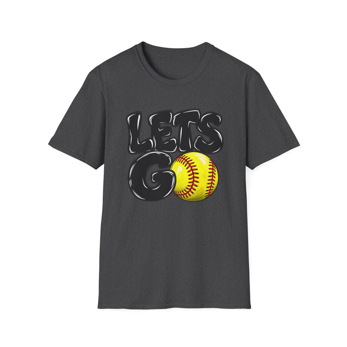 Lets Go Softball T-Shirt — "LETS GO" Graphic with Softball