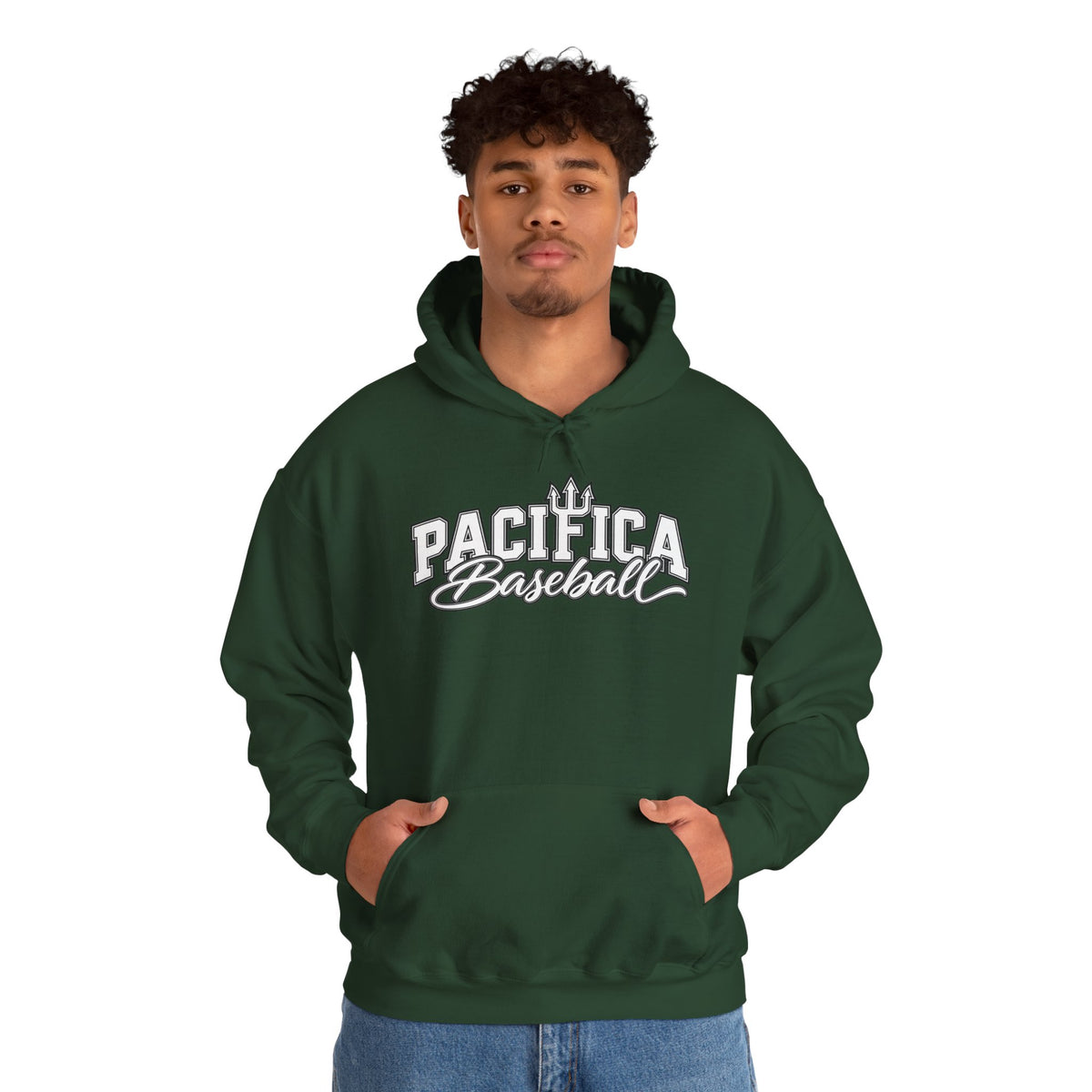 Pacifica Baseball Hoodie — Vintage Script Team Logo Sweatshirt