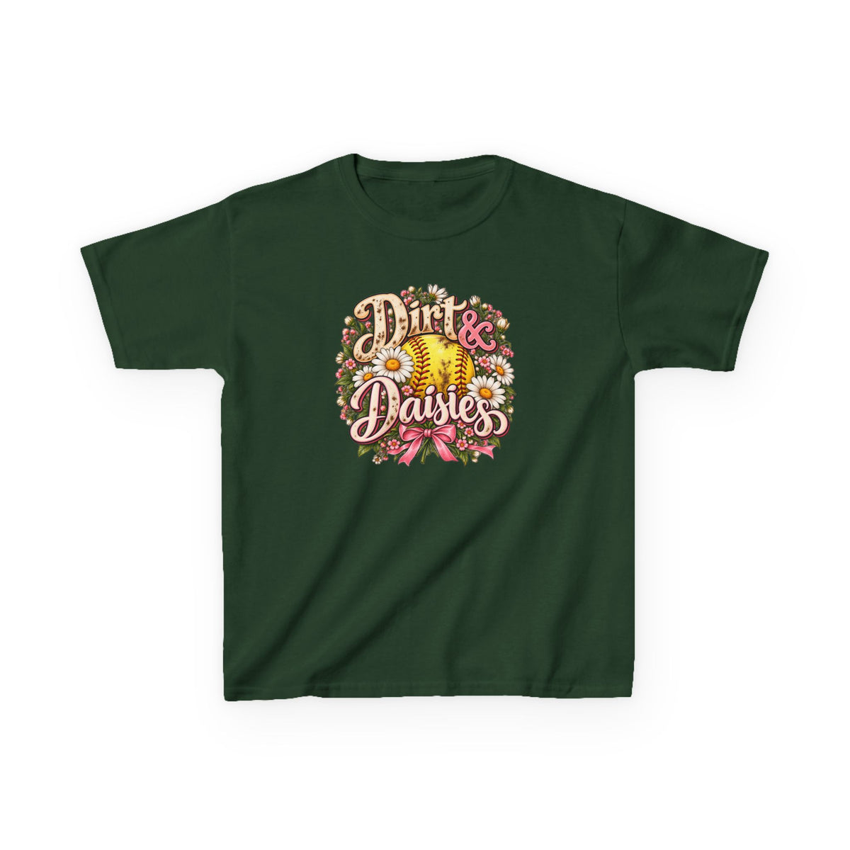 Kids 'Dirt & Daisies' Softball Floral Tee