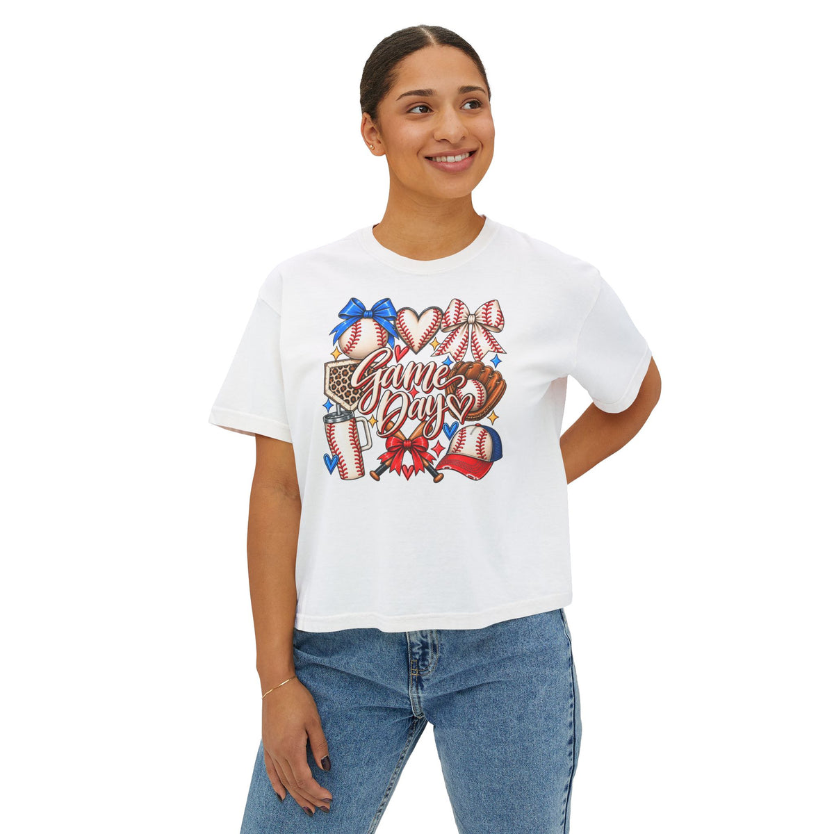 Game Day Baseball Women's Boxy Tee