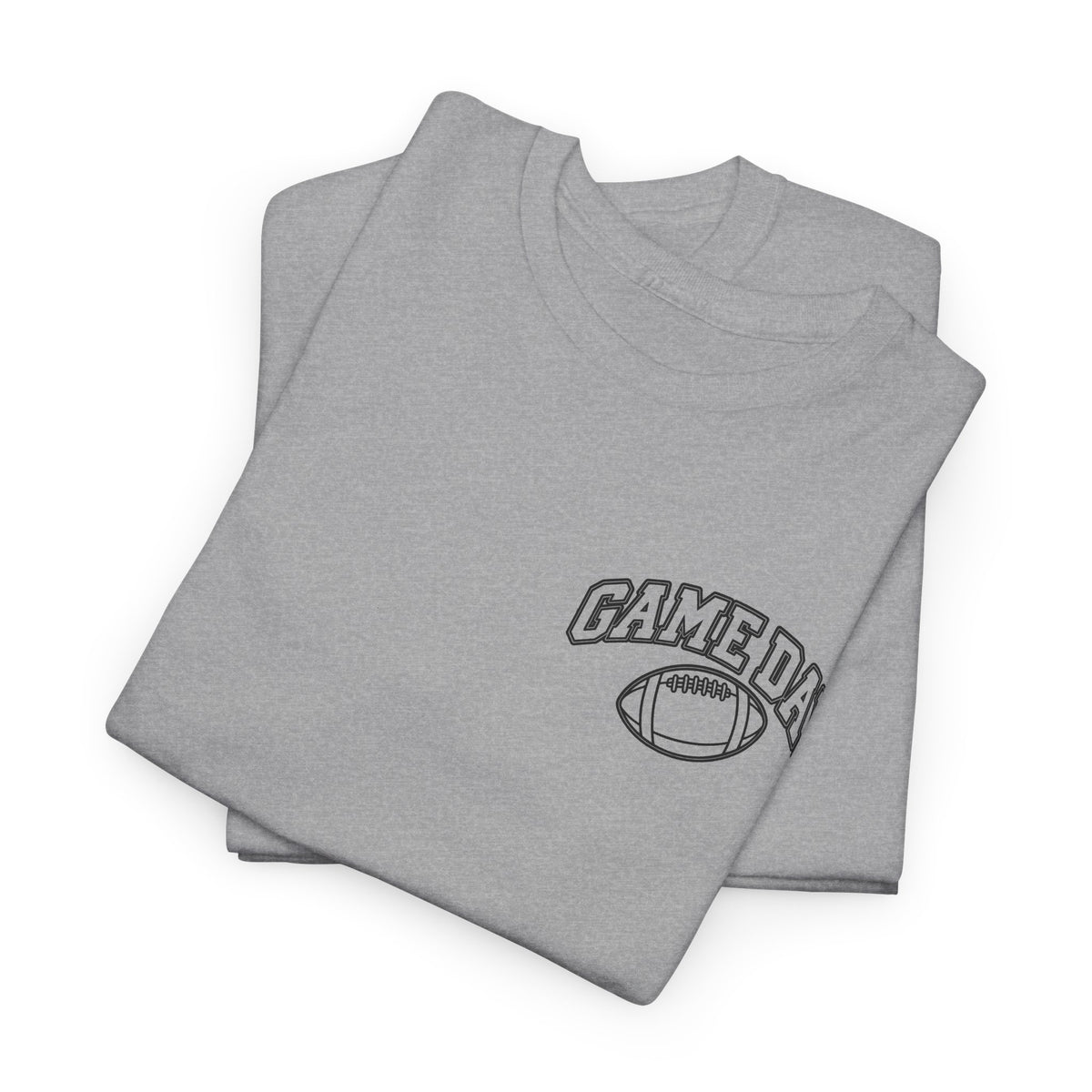 Game Day Football Tee — Minimal Chest Logo White T-Shirt