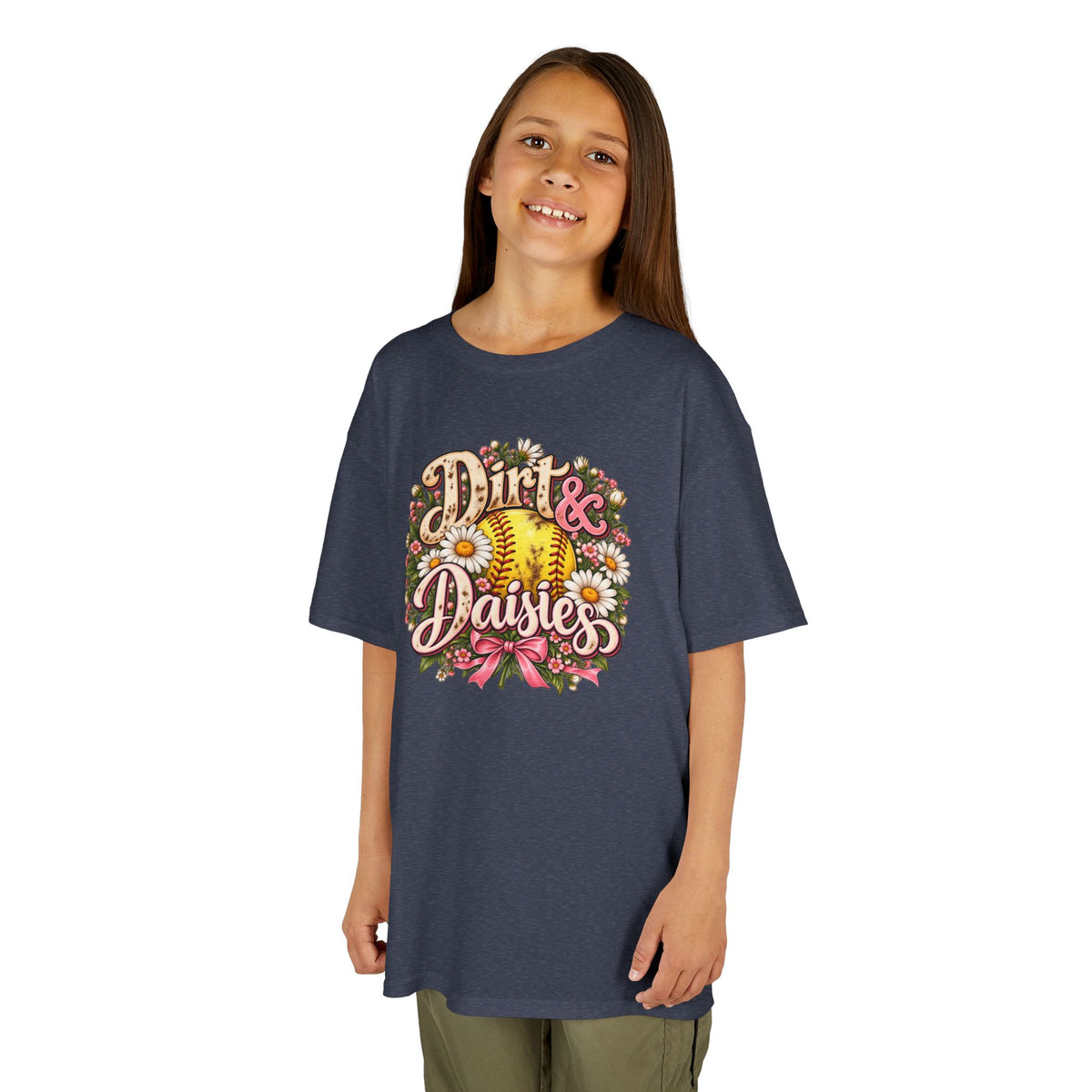 Kids 'Dirt & Daisies' Softball Floral Tee