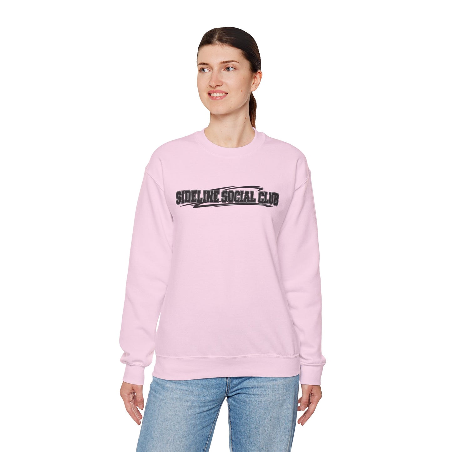 Crewneck Sweatshirt – "Sideline Social Club" Retro Athletic Graphic