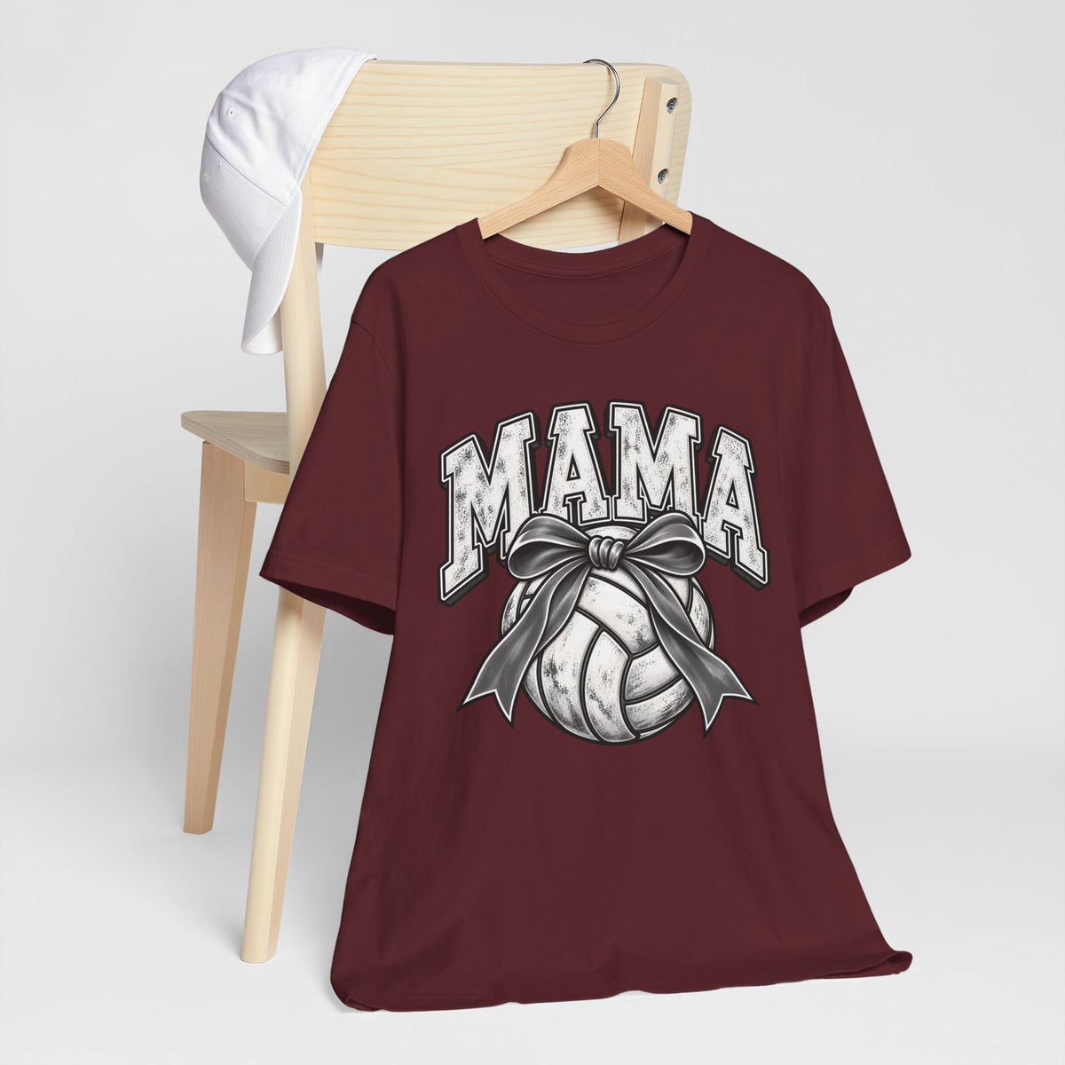 Volleyball Mama Tee — Mom Volleyball Shirt with Ribboned Ball Graphic