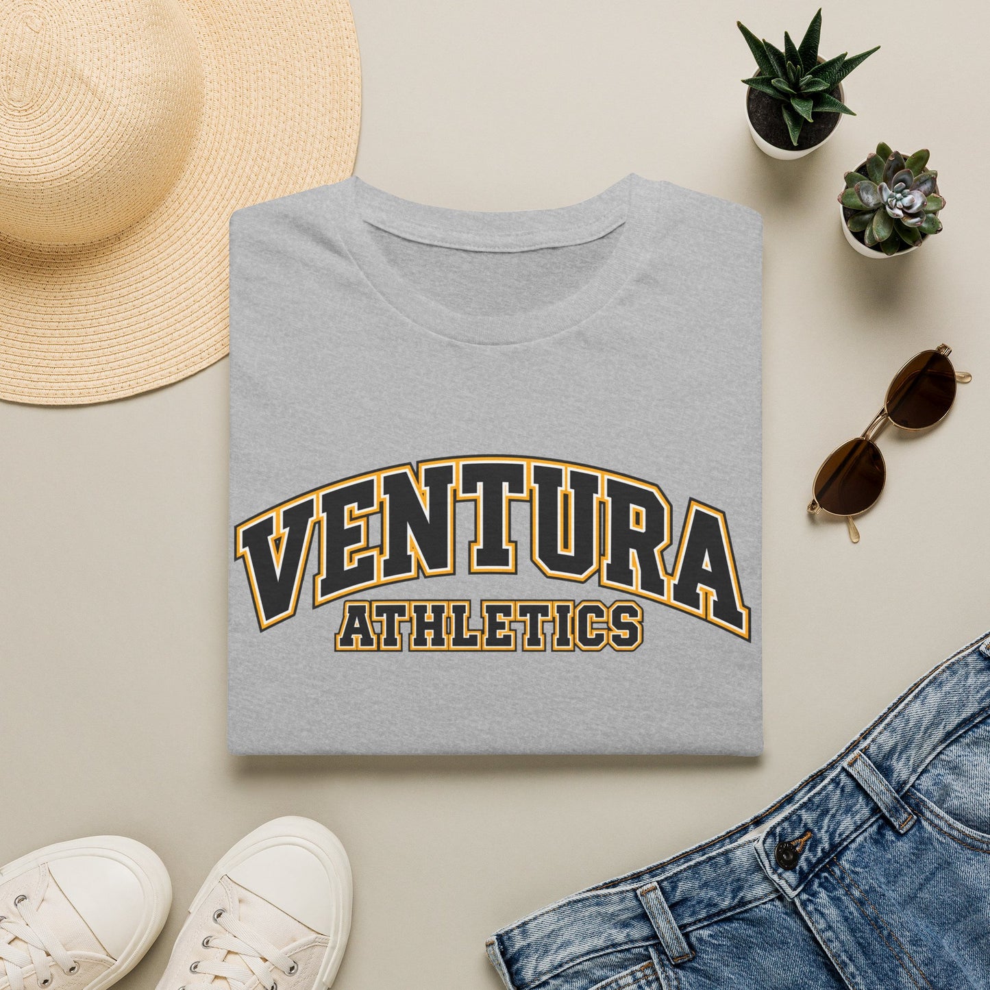 Ventura Athletics T-Shirt — Vintage Collegiate Crew Tee
