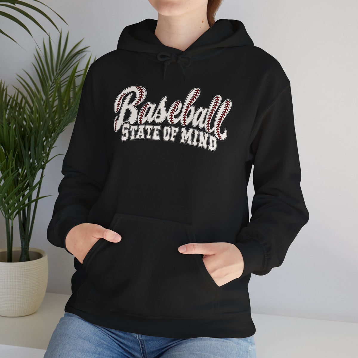 Baseball State of Mind Hoodie — Retro Script Baseball Pullover