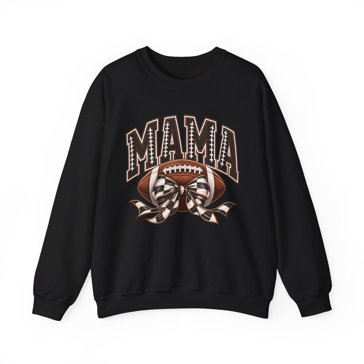 Mama Football Crewneck Sweatshirt — Vintage Gridiron Mom Graphic