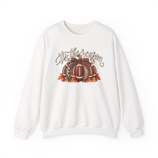 'Tis the Season Football Pumpkins Crewneck Sweatshirt