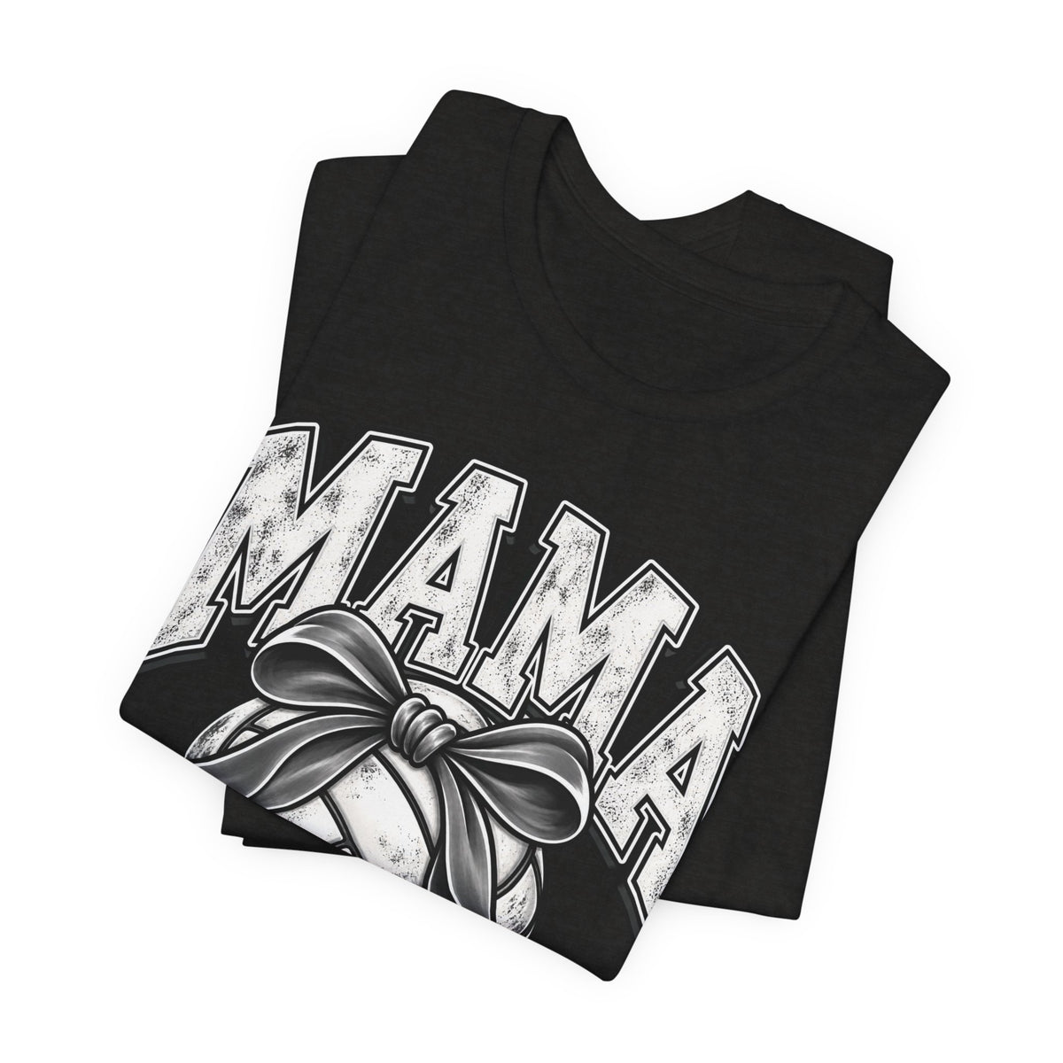 Volleyball Mama Tee — Mom Volleyball Shirt with Ribboned Ball Graphic