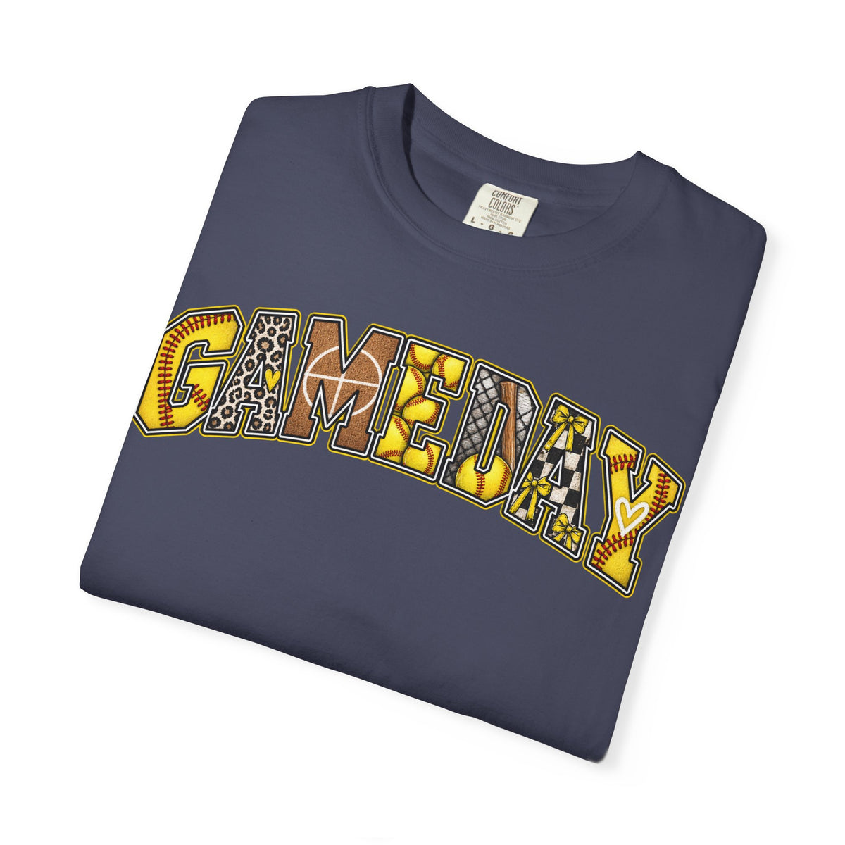 Softball Gameday Retro Patchwork T-Shirt