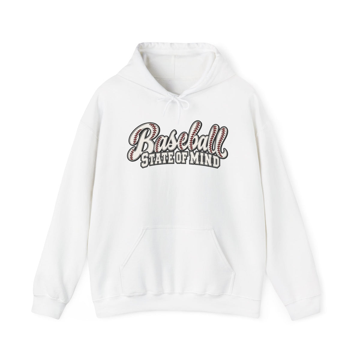 Baseball State of Mind Hoodie — Retro Script Baseball Pullover