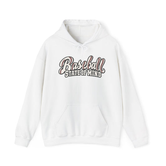 Baseball State of Mind Hoodie — Retro Script Baseball Pullover