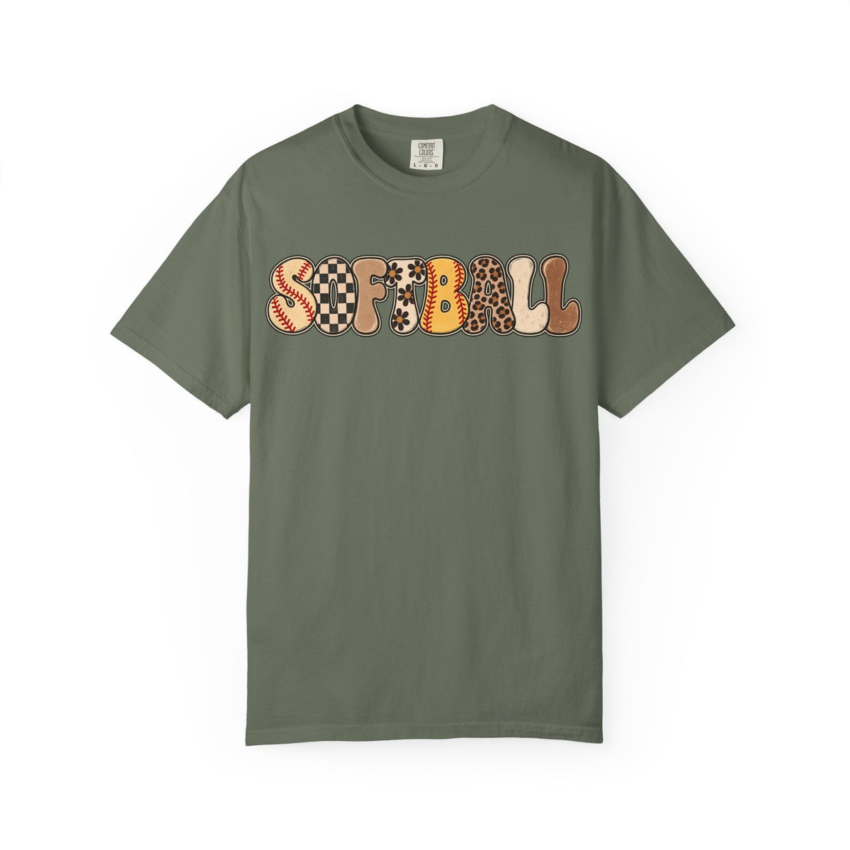 Softball Retro Graphic T-Shirt — Vintage Patterned Lettering