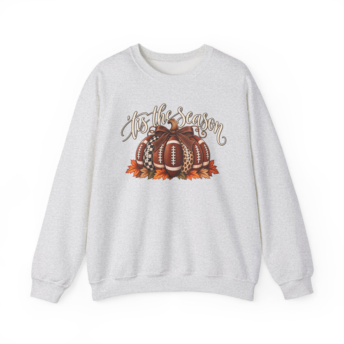 'Tis the Season Football Pumpkins Crewneck Sweatshirt