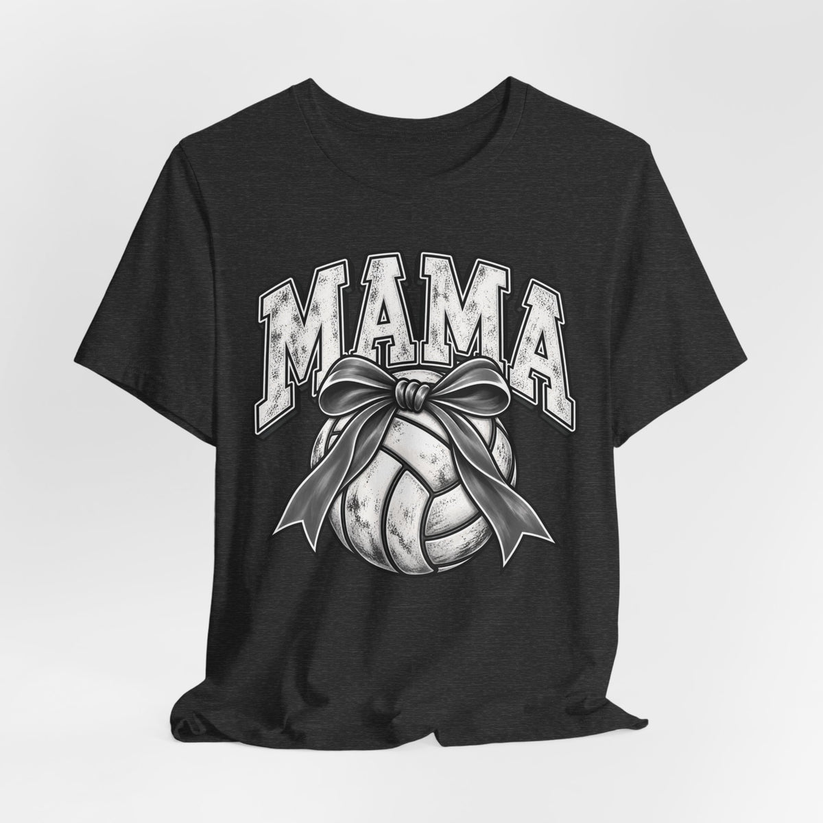 Volleyball Mama Tee — Mom Volleyball Shirt with Ribboned Ball Graphic