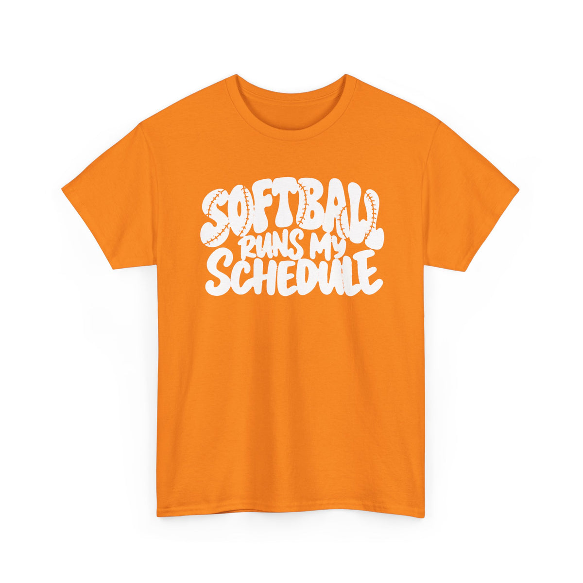 Softball Runs My Schedule T-Shirt — Women's & Girls Softball Mom/Dad Tee