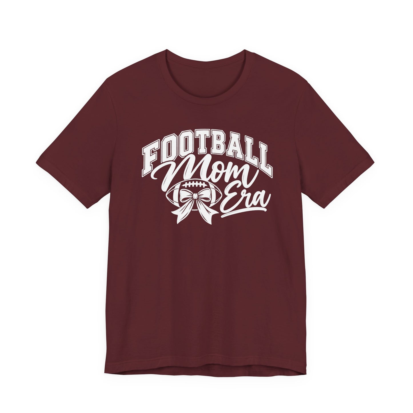 Football Mom Era T-Shirt – Cute Pink Game Day Tee with Football Ribbon