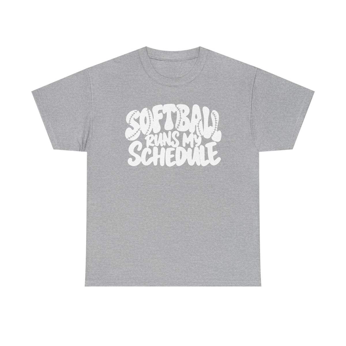 Softball Runs My Schedule T-Shirt — Women's & Girls Softball Mom/Dad Tee