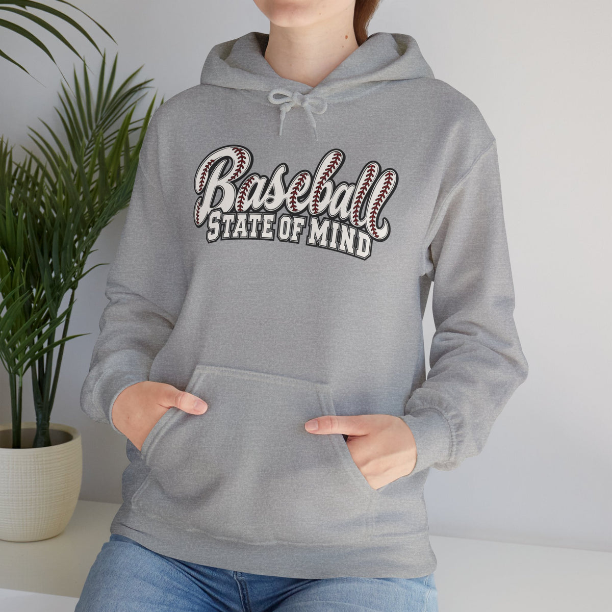 Baseball State of Mind Hoodie — Retro Script Baseball Pullover
