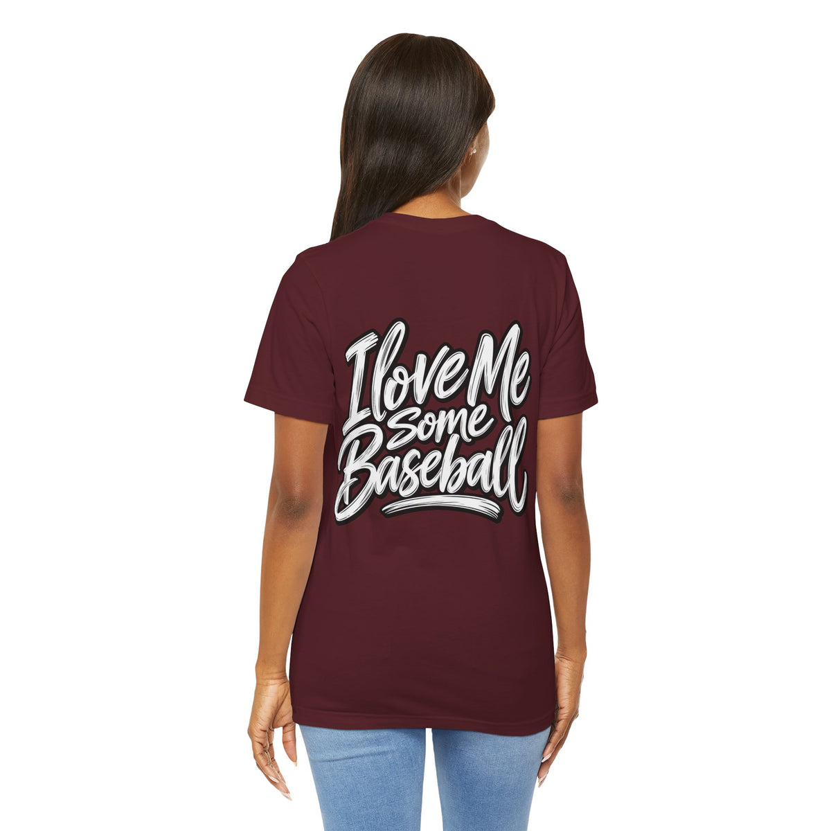 I Love Me Some Baseball T‑Shirt — Heart Baseball Graphic Tee