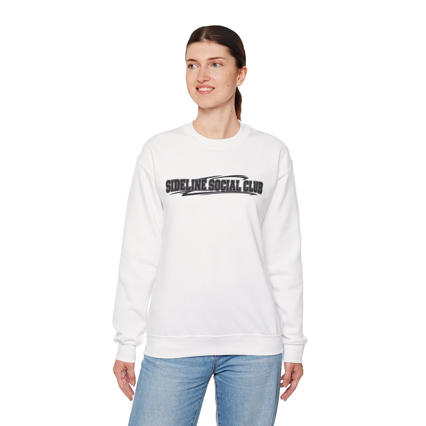 Crewneck Sweatshirt – "Sideline Social Club" Retro Athletic Graphic