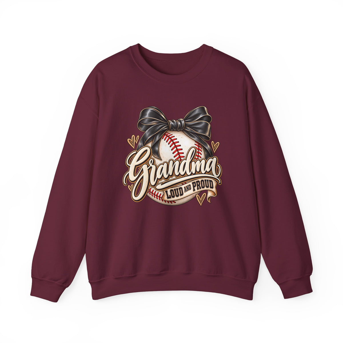 Grandma Loud and Proud Baseball Sweatshirt — Bow Softball Mom Gift