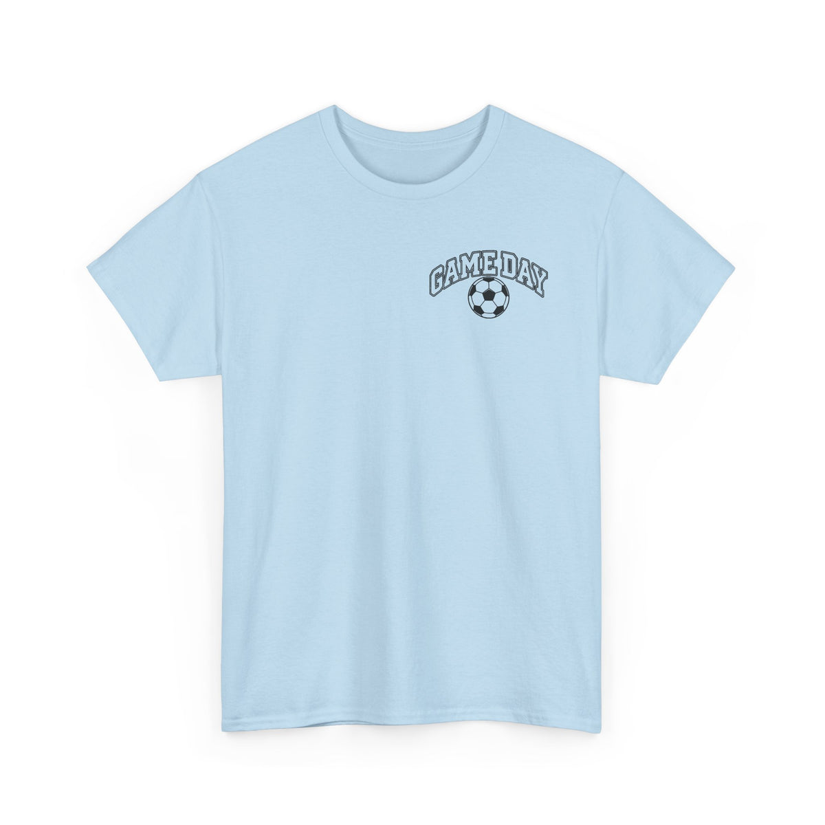 Soccer Dad T-Shirt — 'DAD' Arch with Soccer Ball Chest Graphic