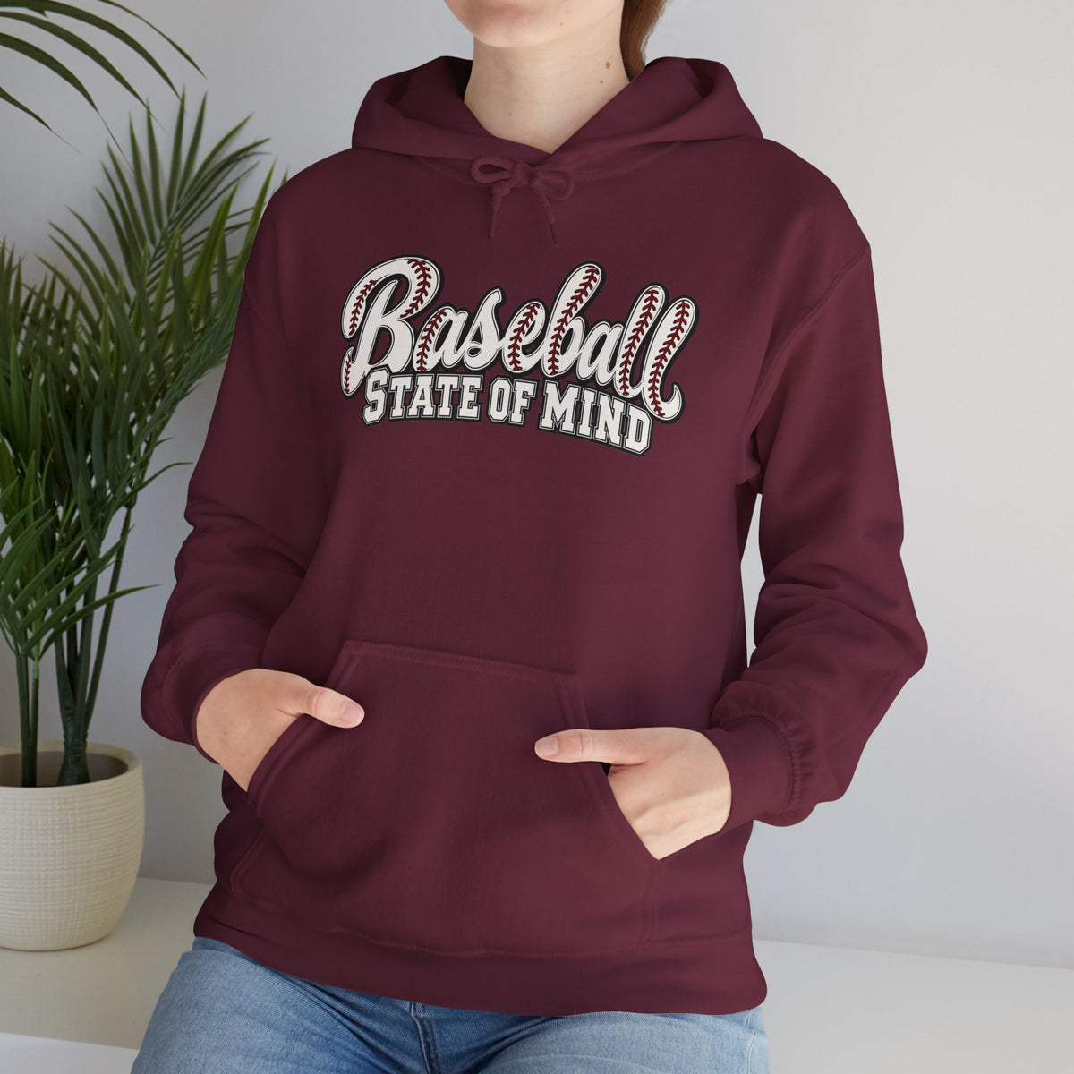 Baseball State of Mind Hoodie — Retro Script Baseball Pullover