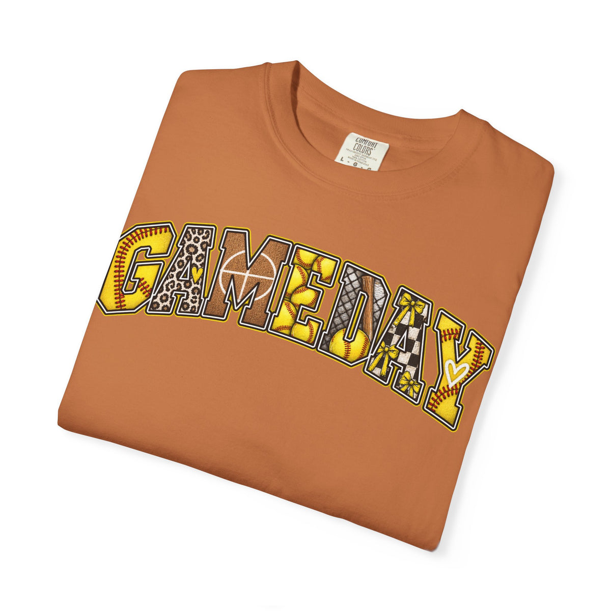 Softball Gameday Retro Patchwork T-Shirt