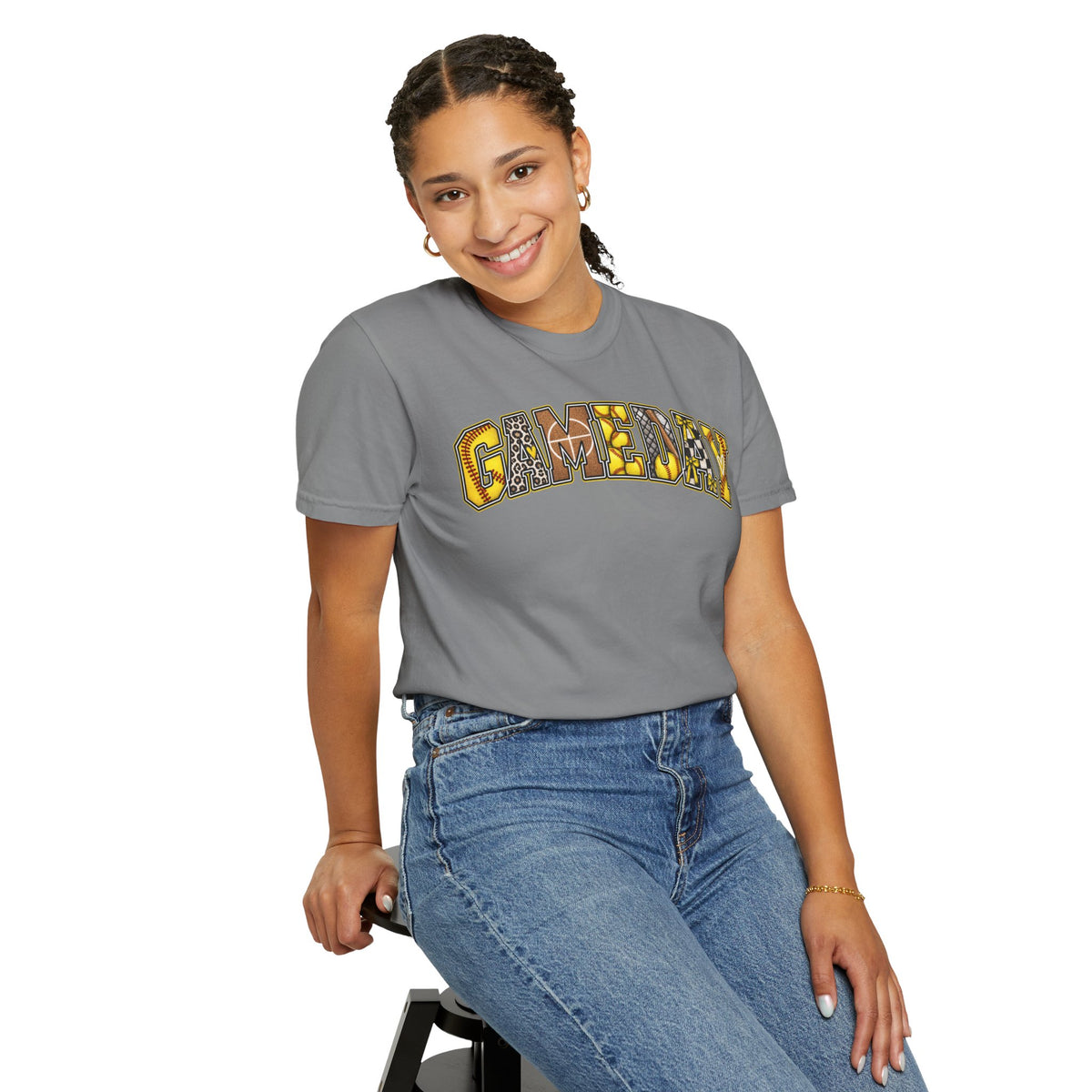 Softball Gameday Retro Patchwork T-Shirt