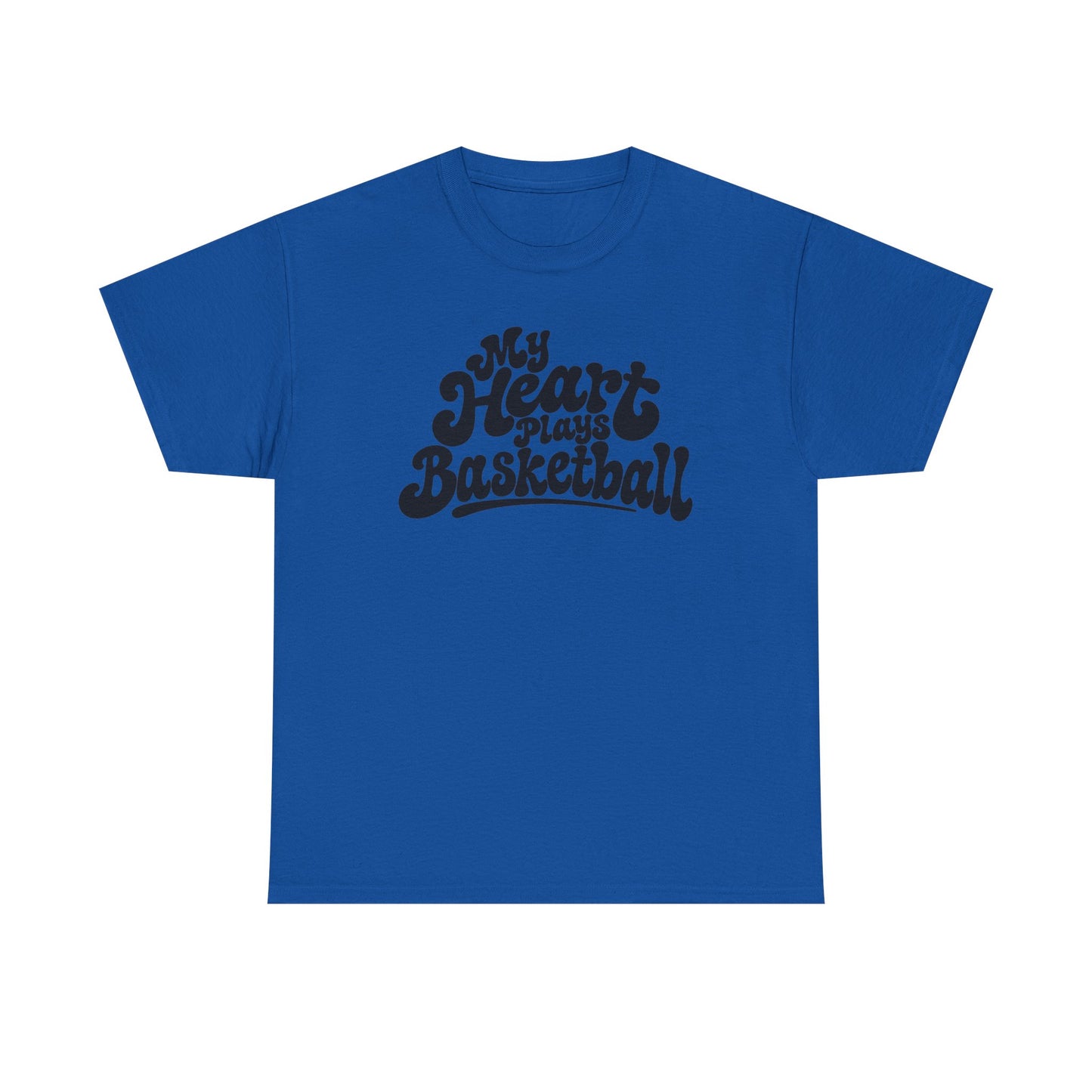 Basketball T-Shirt — "My Heart Beats Basketball" Retro Script