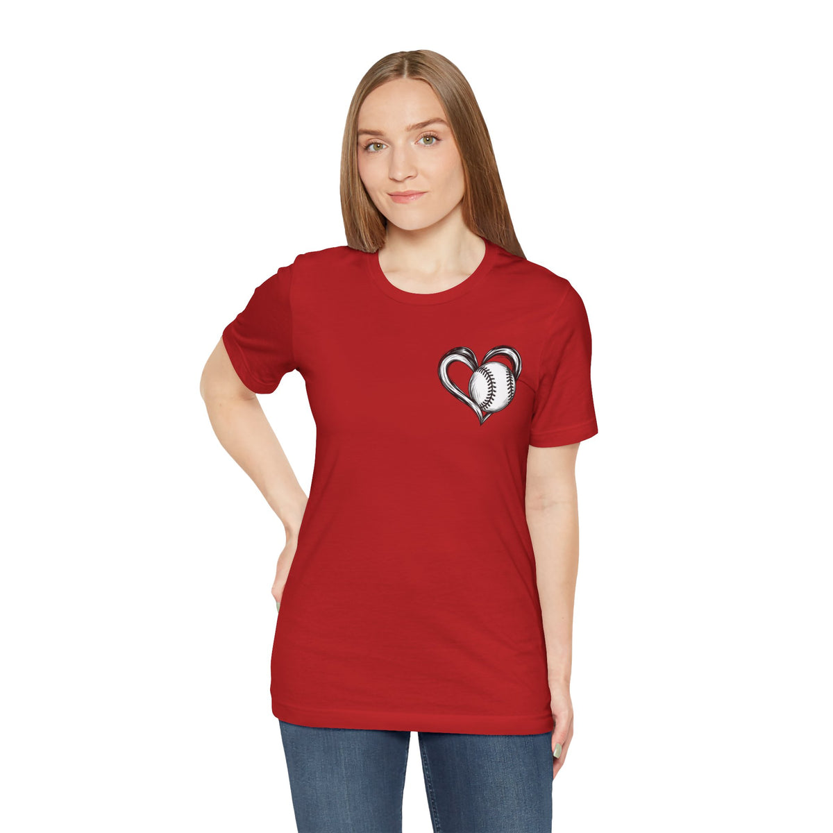 I Love Me Some Baseball T‑Shirt — Heart Baseball Graphic Tee