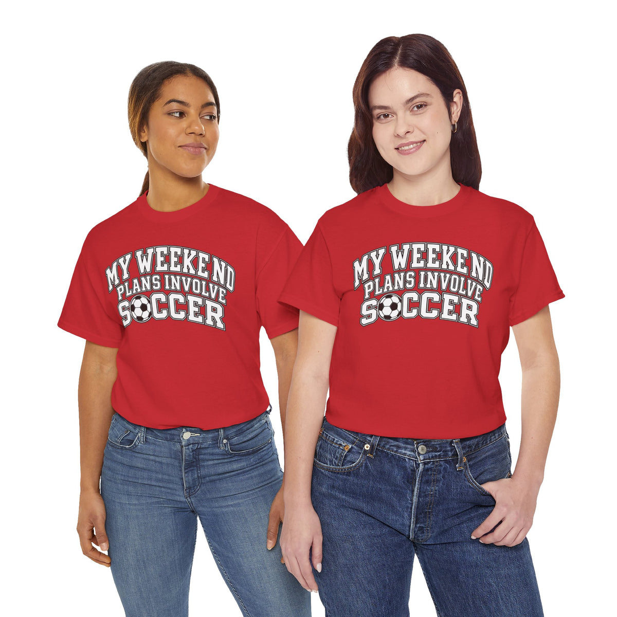 Soccer Tee — “My Weekend Plans Involve Soccer” Casual Graphic Shirt
