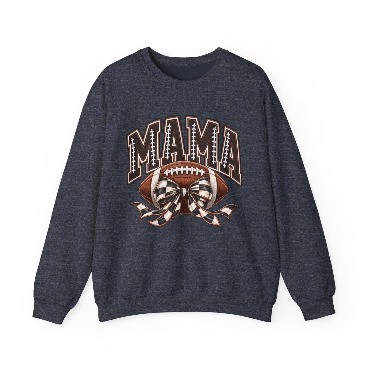 Mama Football Crewneck Sweatshirt — Vintage Gridiron Mom Graphic