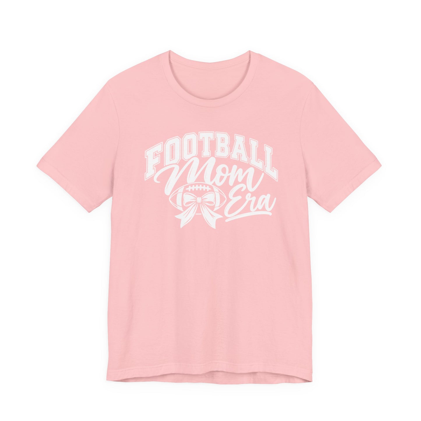 Football Mom Era T-Shirt – Cute Pink Game Day Tee with Football Ribbon