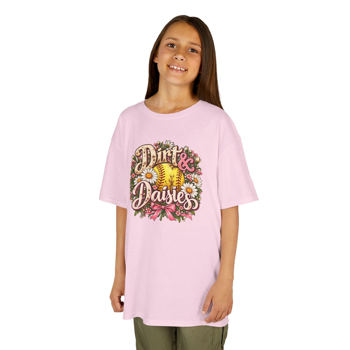 Kids 'Dirt & Daisies' Softball Floral Tee